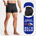 High waist fitness shorts men's sports tights pocket Breathable High elastic compression leggings running fitness three pants