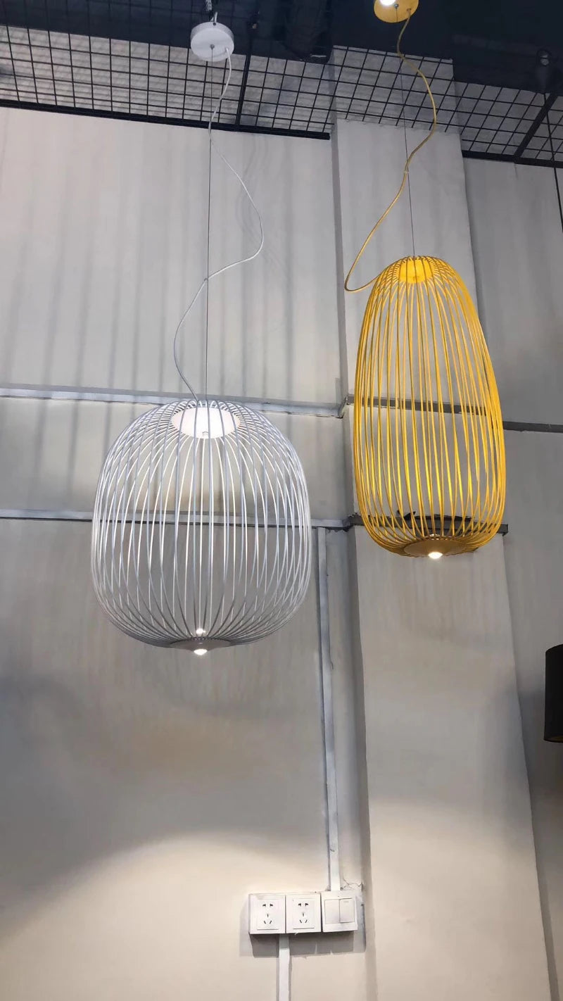 Italian Pendant Lamp minimalist Birdcage Hanging Light Designer Foscarini Spokes 1/2 Light  Home Decor stairway spot lighting