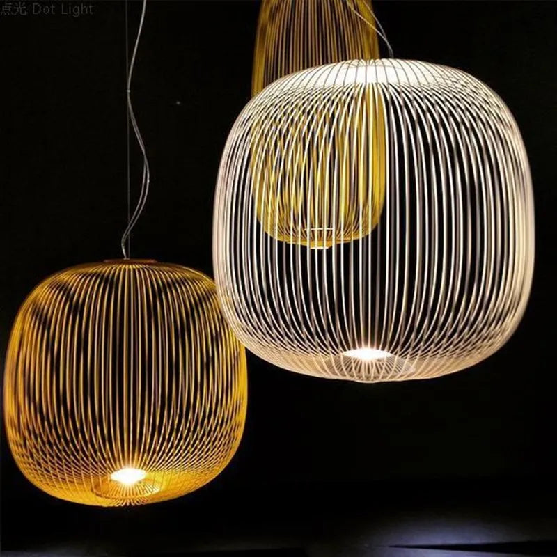 Italian Pendant Lamp minimalist Birdcage Hanging Light Designer Foscarini Spokes 1/2 Light  Home Decor stairway spot lighting
