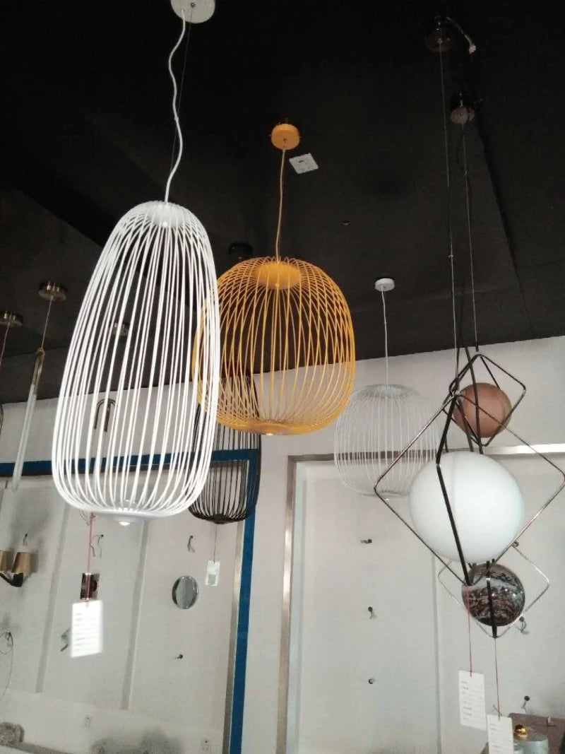 Italian Pendant Lamp minimalist Birdcage Hanging Light Designer Foscarini Spokes 1/2 Light  Home Decor stairway spot lighting